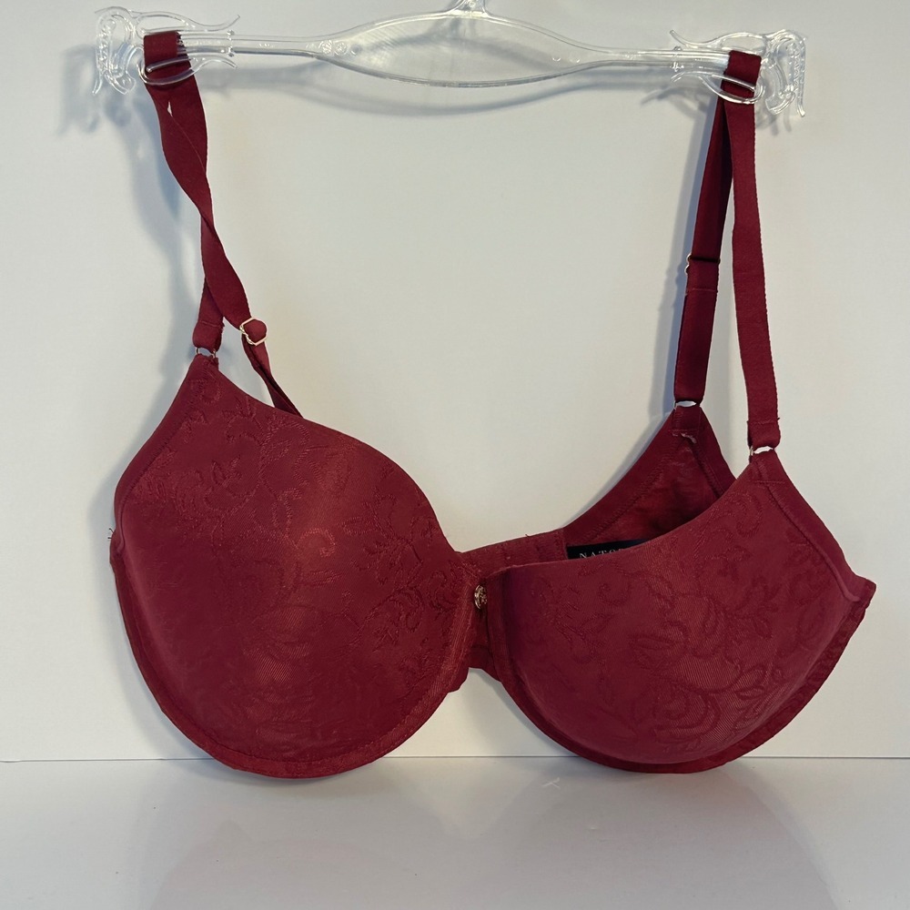 Natori Full‎ Coverage Jacquard Lace Underwire Bra Burgundy 32DD